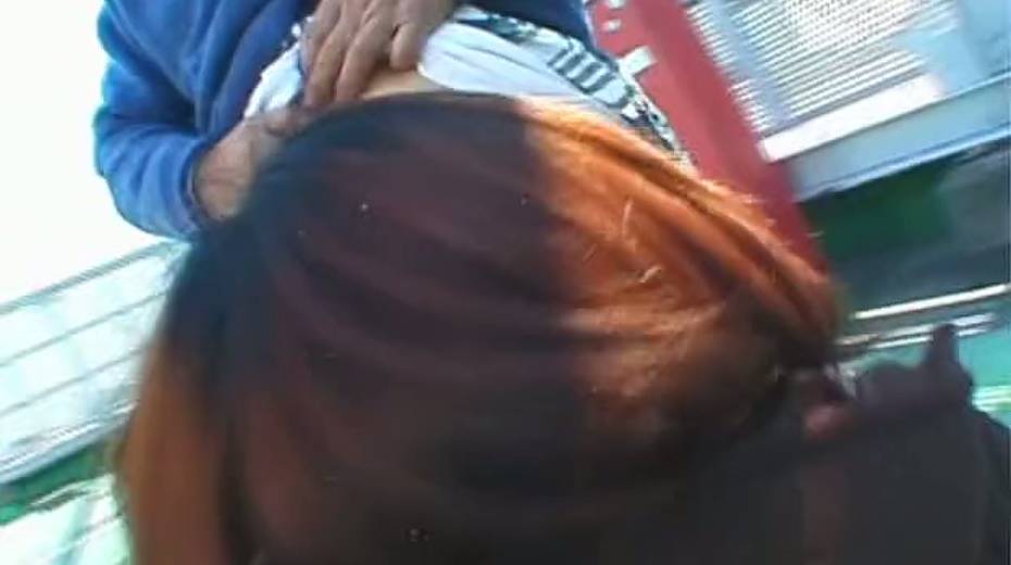 Filthy Jap slut Misa Kashiwagi's hairy snatch licked outdoor - 14. pic
