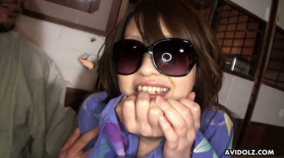 Whorish Japanese chick in kimono Atsuko Wata gets a mouthful of cum - 3. pic