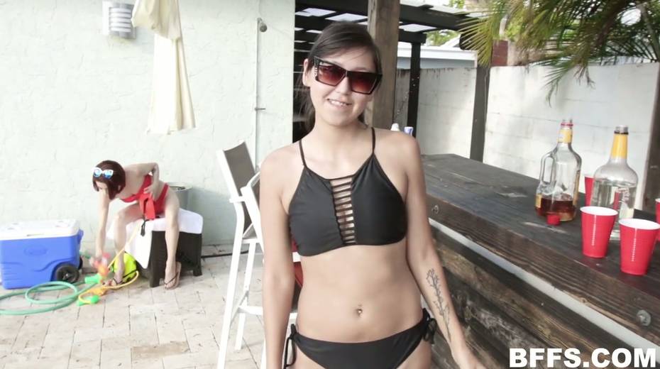 Spoiled chicks arrange dirty lesbian orgy by the poolside - 3. pic