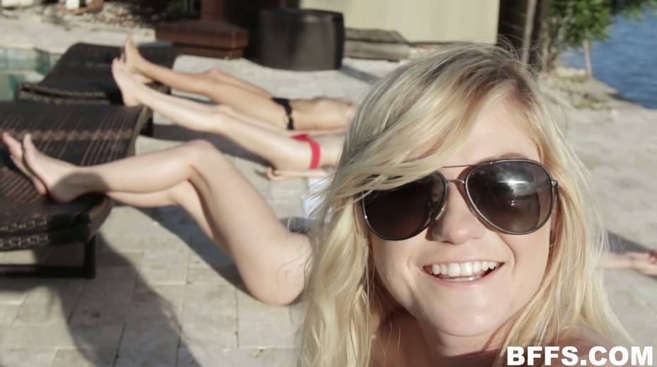 Spoiled chicks arrange dirty lesbian orgy by the poolside - 9. pic