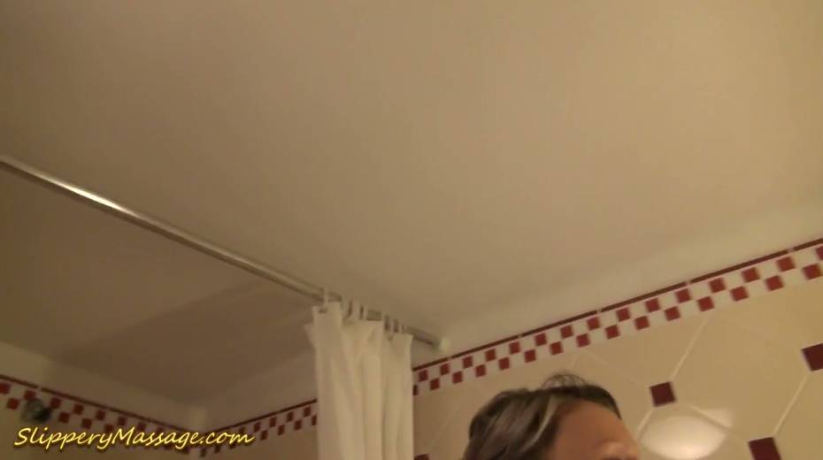Alluring blonde with sexy tanned body Holly takes a shower with her boyfriend - 28. pic