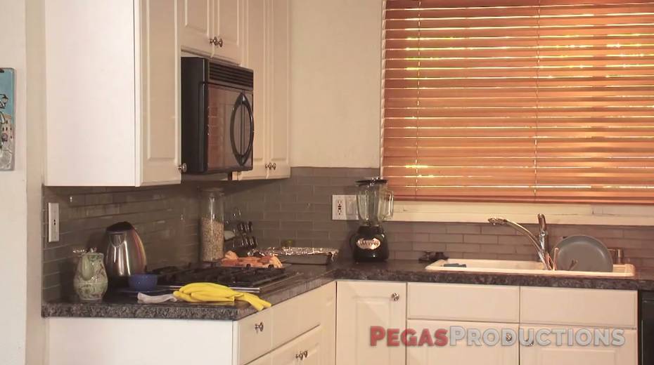 Two libidinous housewives are licking and finger fucking pussies in the kitchen - 2. pic