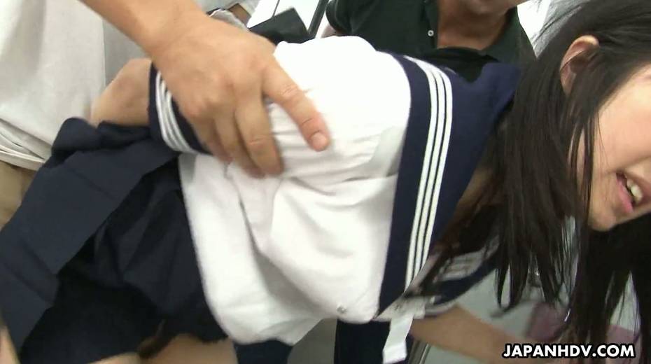 Whorish Japanese college chick Yayoi Yoshino is fucked by several dudes in the subway car - 10. pic