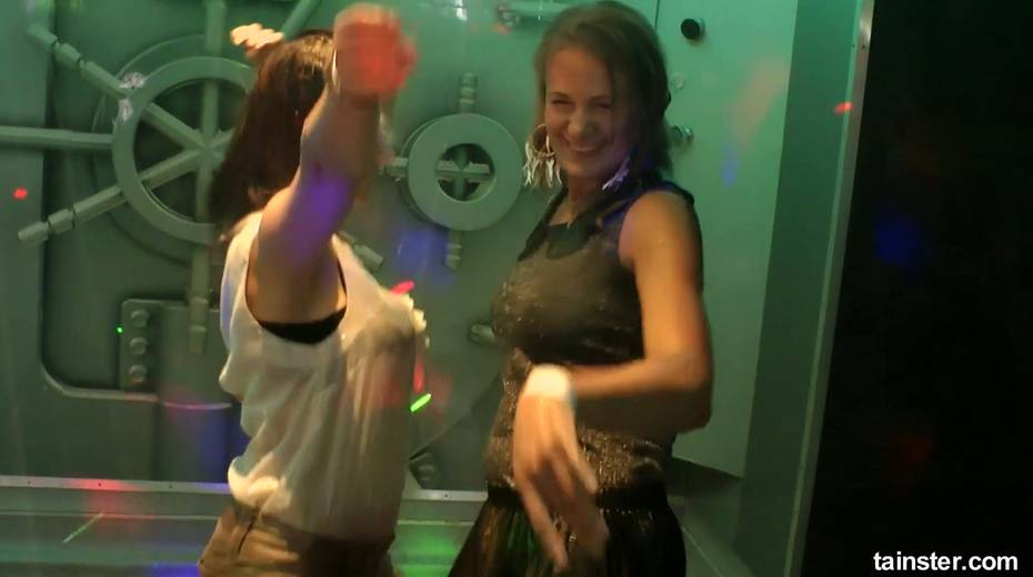 Ardent bitches dance and paw each other under the shower in night club - 7. pic