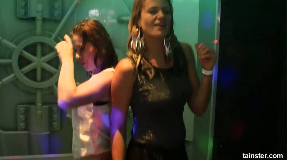 Ardent bitches dance and paw each other under the shower in night club - 9. pic