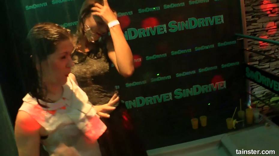 Ardent bitches dance and paw each other under the shower in night club - 12. pic