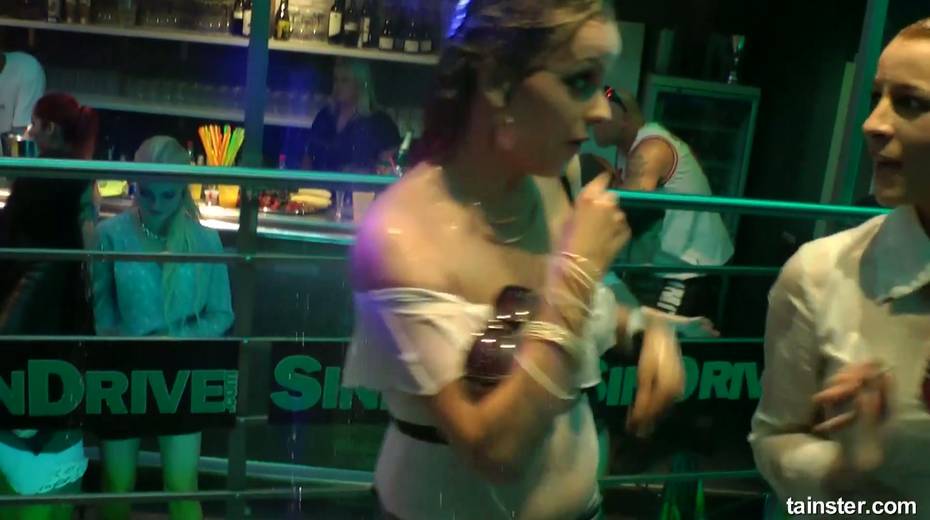 Ardent bitches dance and paw each other under the shower in night club - 21. pic