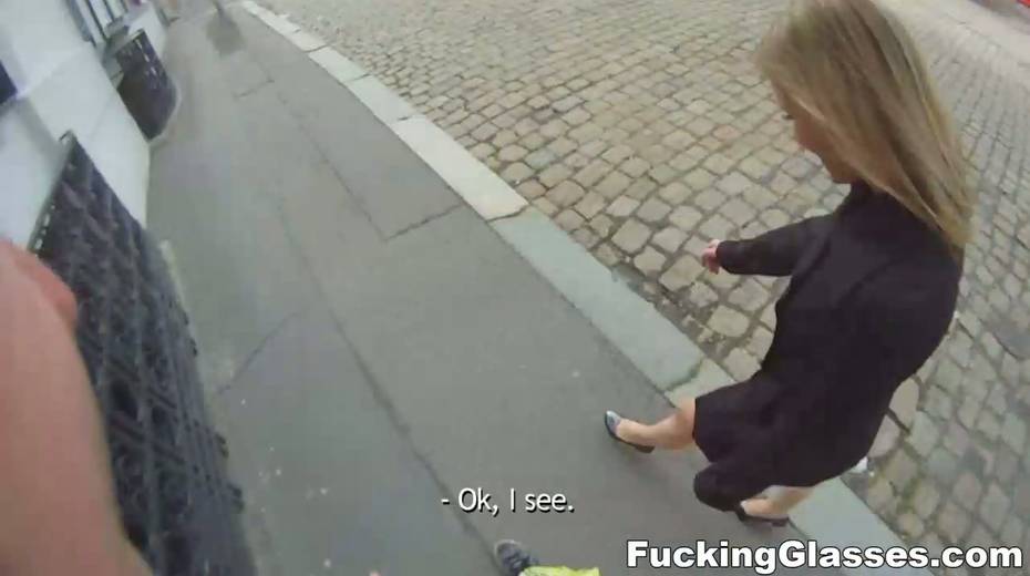 Cute picked up blonde is fucked hard by horny guy wearing spy glasses - 3. pic