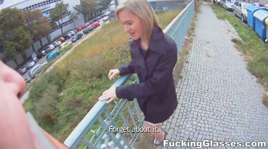 Cute picked up blonde is fucked hard by horny guy wearing spy glasses - 6. pic
