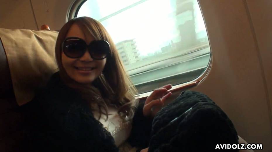 Kinky and weird looking in sunglasses Japanese nympho Minako Sawada gives head - 4. pic