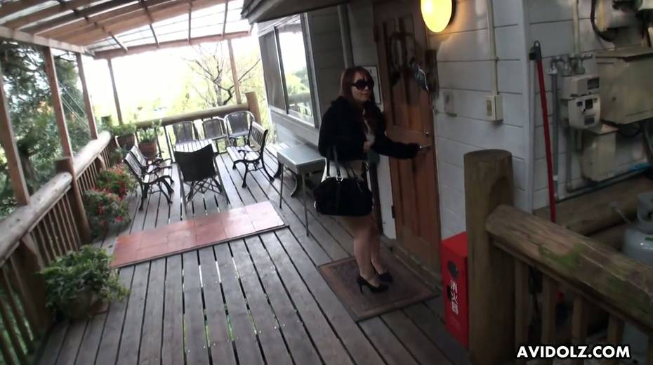 Kinky and weird looking in sunglasses Japanese nympho Minako Sawada gives head - 6. pic